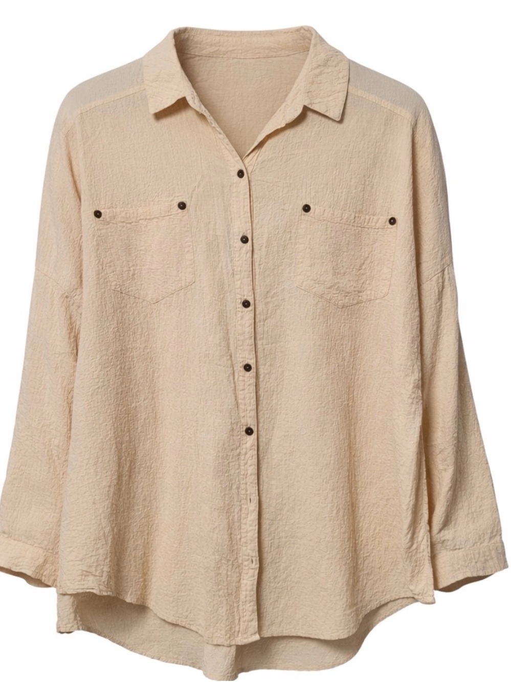 Free People Oversized Gauze Shirt Tunic Boho Beach Summer Classic - Picture 7 of 7